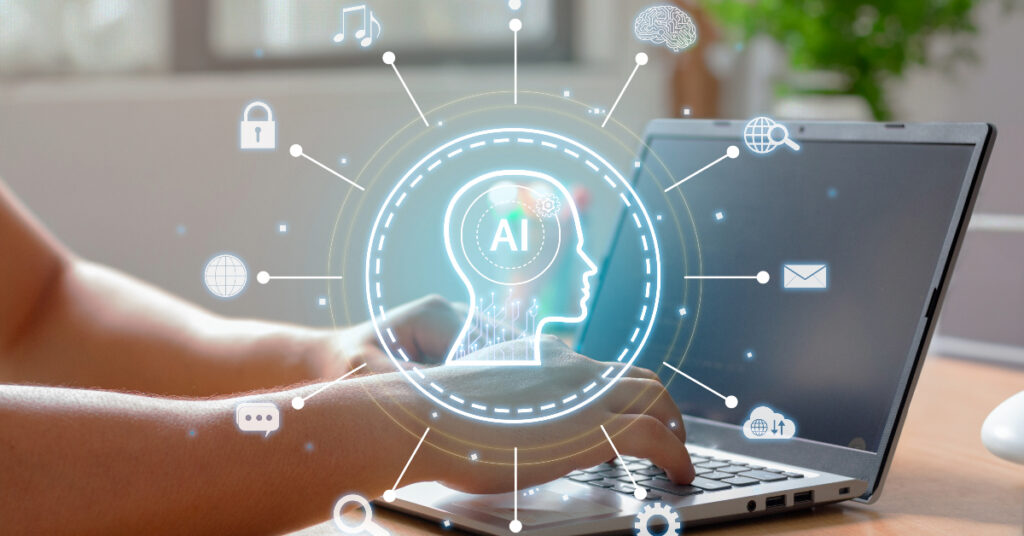 Using the intelligence of a laptop to interact with artificial intelligence. Automation technology.