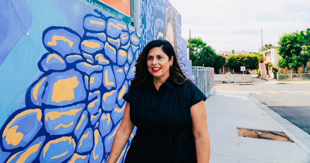 Camino Nuevo Charter Academy CEO Adriana Abich at Camino Nuevo Charter Academy Sandra Cisneros Campus in Los Angeles.