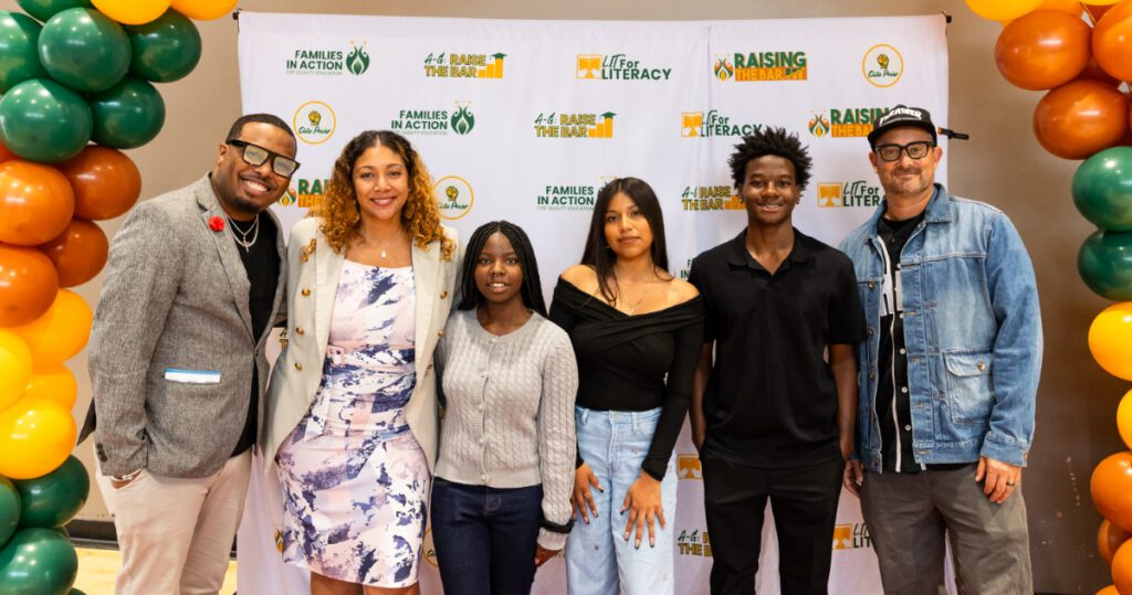 Energy Convertors x Lodestar fellows, Lodestar Principal Latora Baldridge and Energy Convertors staff pose for a group photo at the FIA Raise the Bar Awards on September 18, 2025 in Oakland, CA. From left: Dr. Charles Cole, IIi; Latora Baldridge; Cameron Mercado; Juana Martin-Calmo; KeAndre Jones; Ryan Phillips